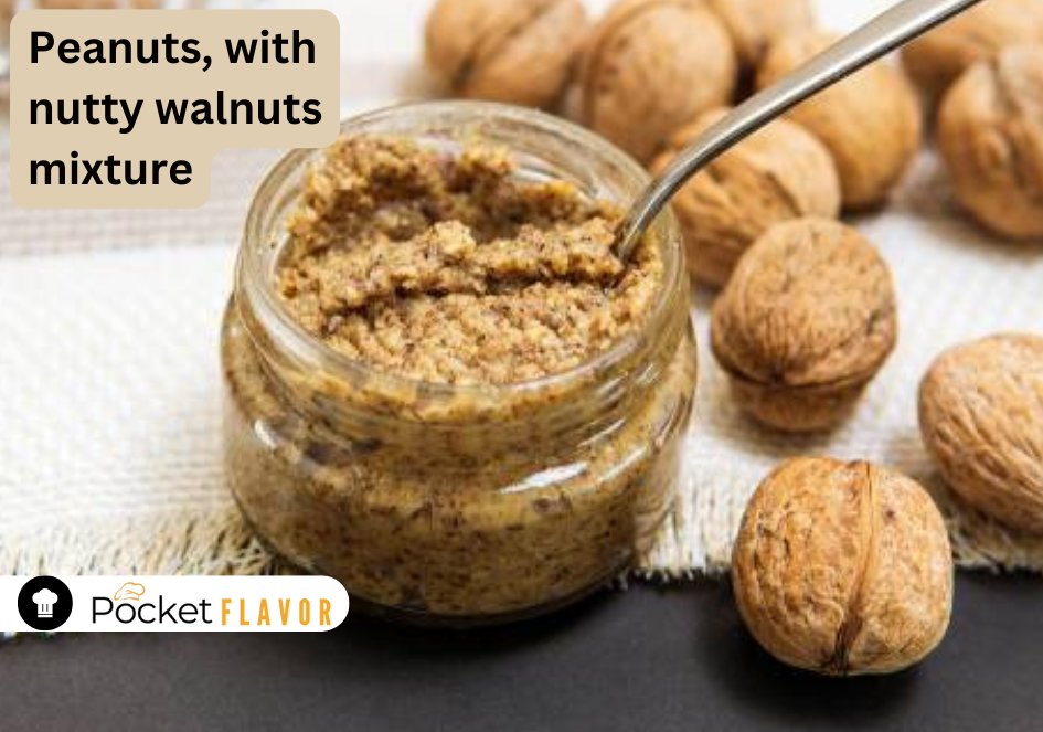 peanuts, with nutty walnuts mixture