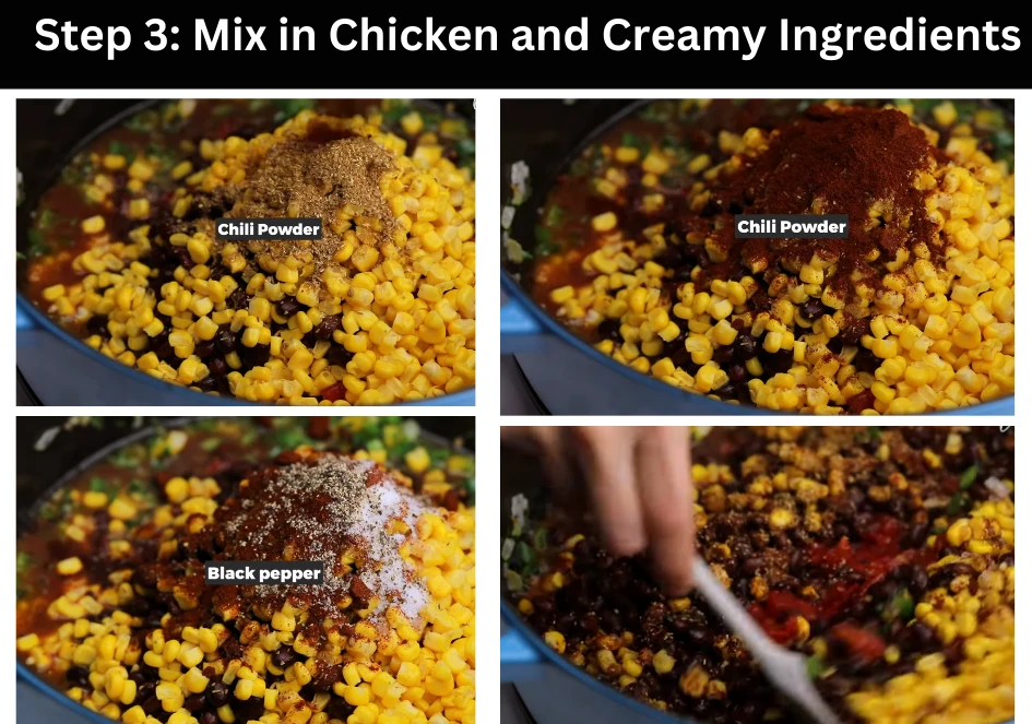 Step 3 Mix in Chicken and Creamy Ingredients